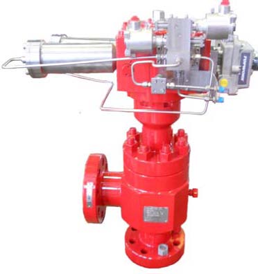 5M production choke with multistage trim Hydraulic stepping actuator, Bifold solenoid valves, Topworx transmitter and limit switches